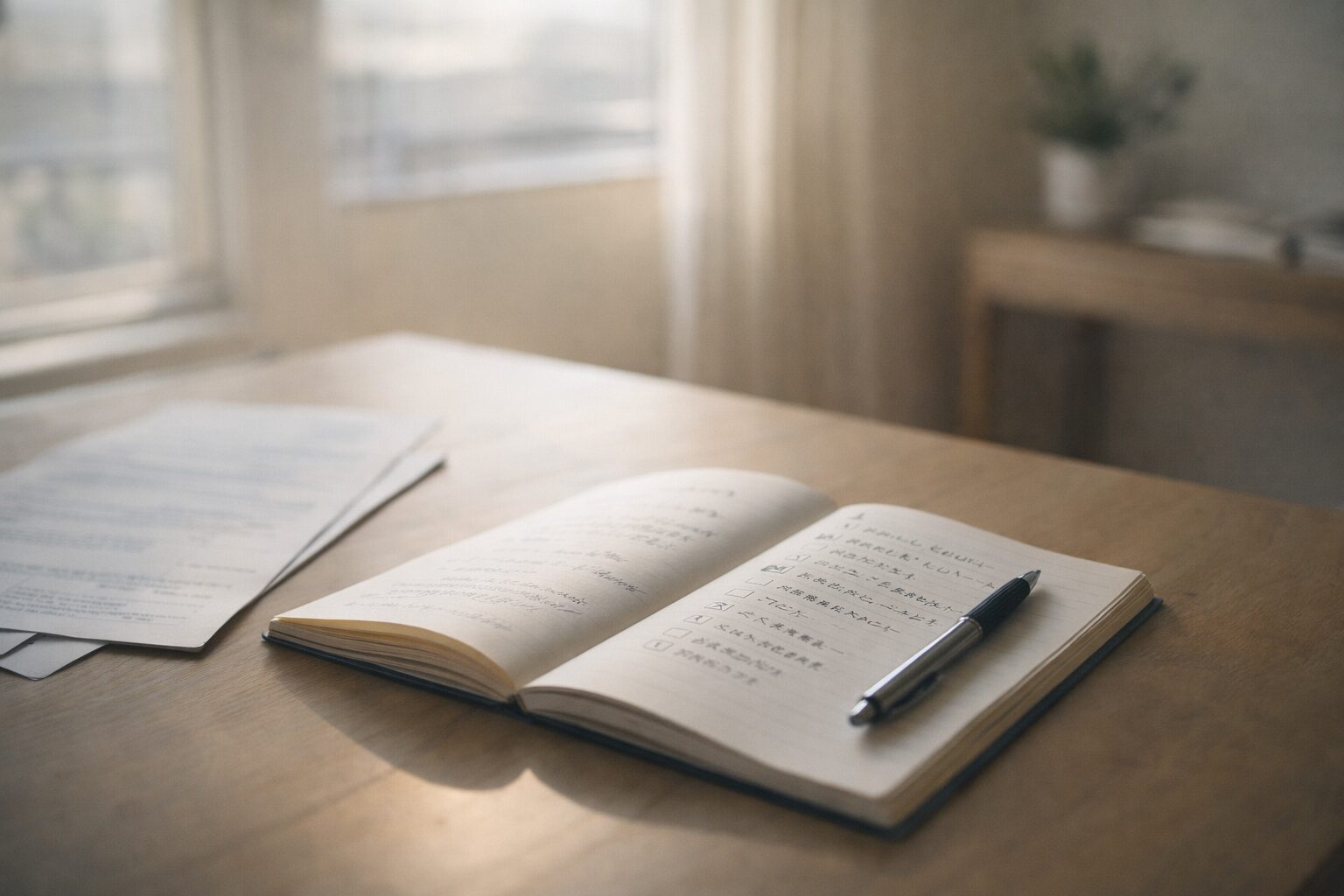 再転職戦略をノートで整理するイメージ